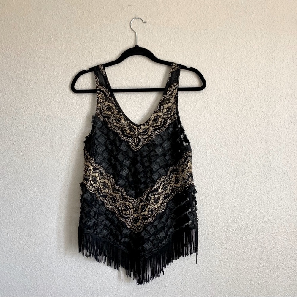 Lace + Fringe Tank